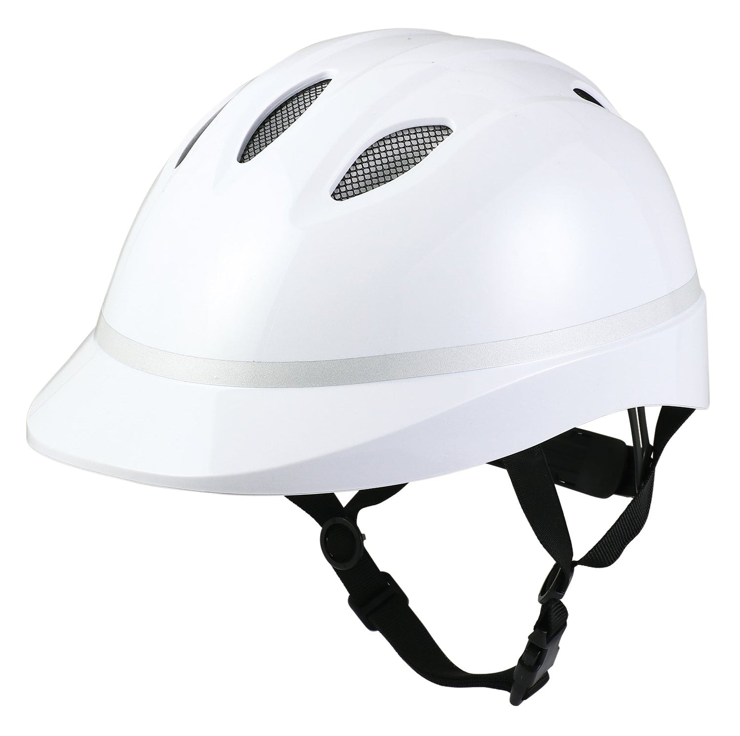 自転車用ヘルメット メッシュ+通気孔付モデル L ホワイト